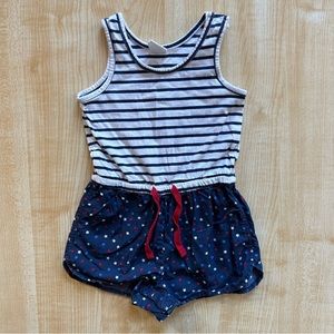 Baby Gap Stars & Stripes Americana Sleeveless Romper in Navy Blue/White/Red - 2T